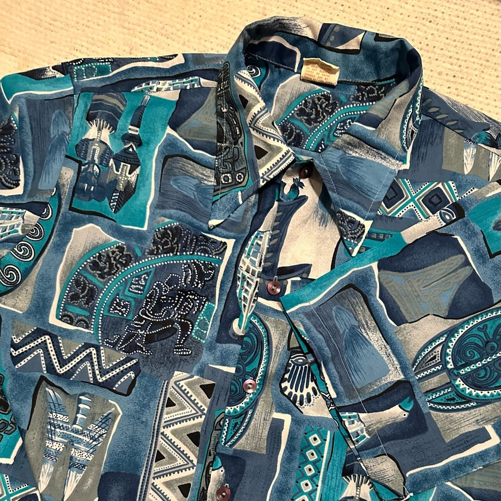 Barefoot in Paradise Blue Hawaiian Shirt - Medium